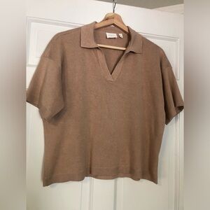 Cyrus Beige Knit polo Sweater